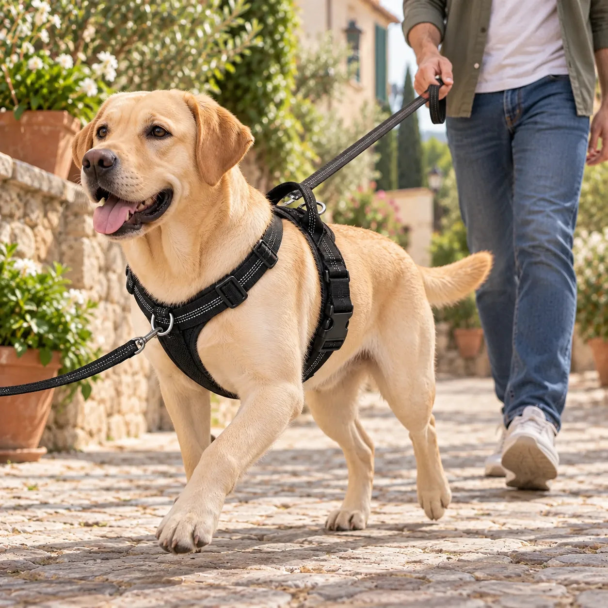 Labrador energico durante una passeggiata