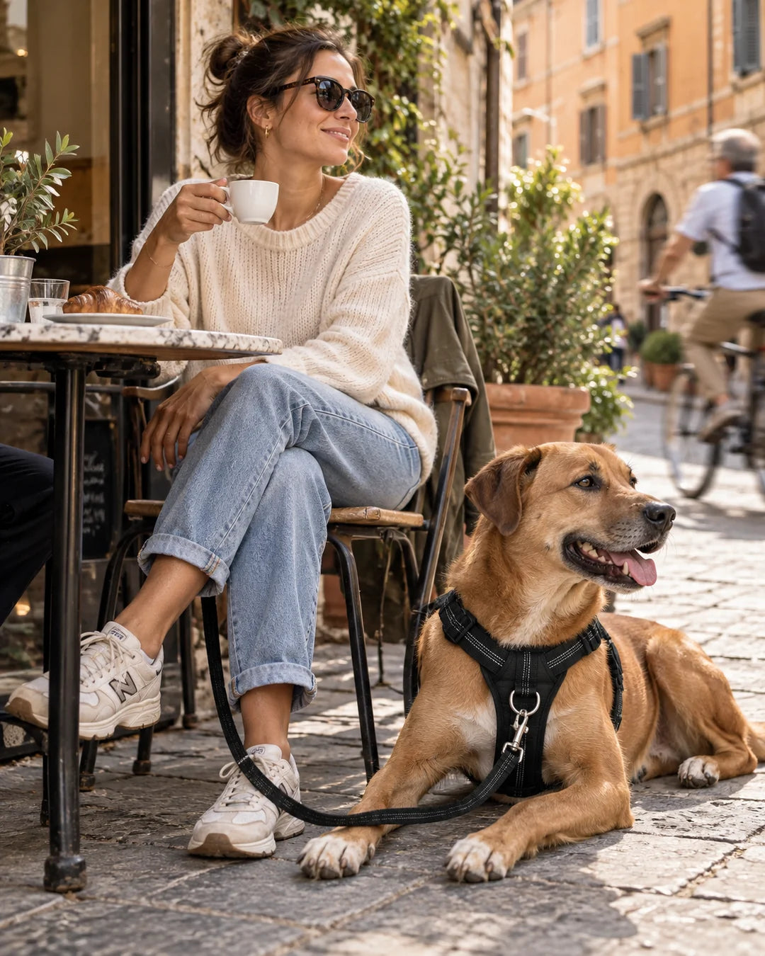 Passeggiata urbana rilassata con la pettorina Brave Pet